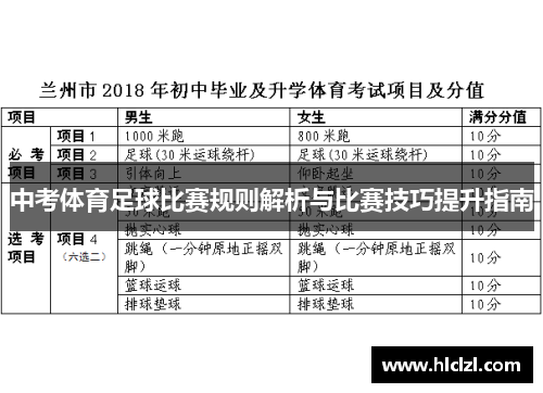 中考体育足球比赛规则解析与比赛技巧提升指南